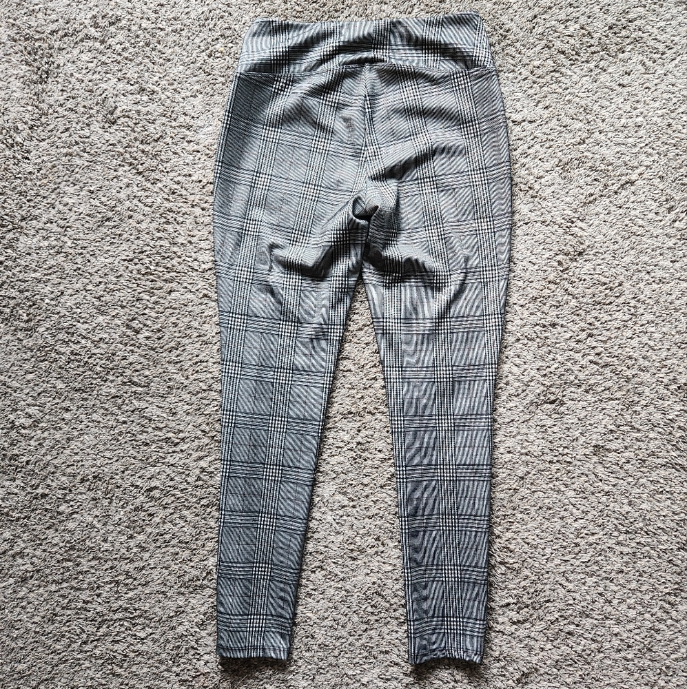 Elastic Waist Tartan Striped Straight Leg - Picture 4 of 5